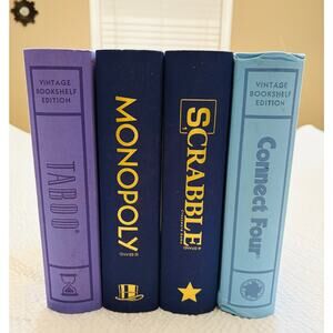 MONOPOLY & SCRABBLE INDIGO Edition, Taboo & Connect Four VTG Bookshelf Edition